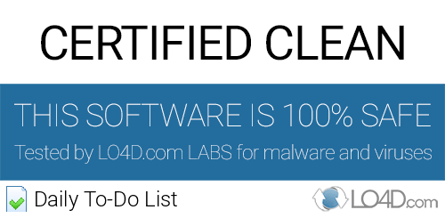 Daily To-Do List is free of viruses and malware.
