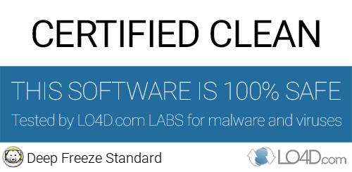 Deep Freeze Standard is free of viruses and malware.