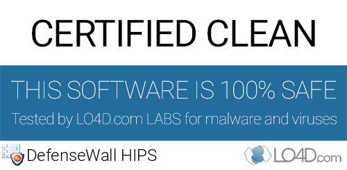 DefenseWall HIPS is free of viruses and malware.