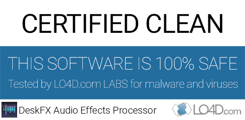 DeskFX Audio Effects Processor is free of viruses and malware.
