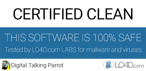 Digital Talking Parrot is free of viruses and malware.
