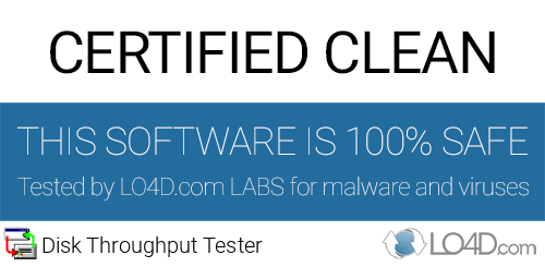 Disk Throughput Tester is free of viruses and malware.