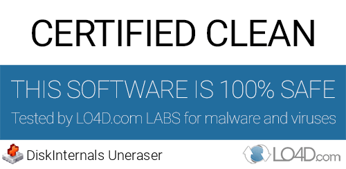 DiskInternals Uneraser is free of viruses and malware.