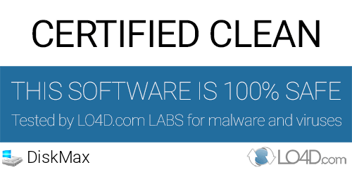DiskMax is free of viruses and malware.