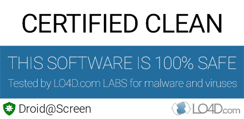 Droid@Screen is free of viruses and malware.