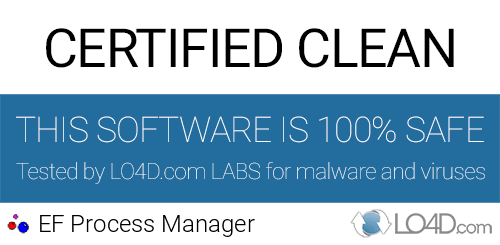 EF Process Manager is free of viruses and malware.