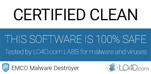 EMCO Malware Destroyer is free of viruses and malware.