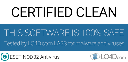 ESET NOD32 Antivirus is free of viruses and malware.