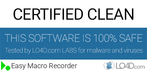 Easy Macro Recorder is free of viruses and malware.
