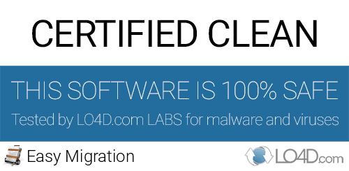 Easy Migration is free of viruses and malware.