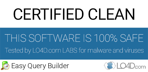 Easy Query Builder is free of viruses and malware.