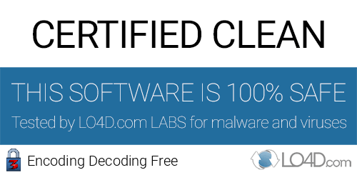 Encoding Decoding Free is free of viruses and malware.