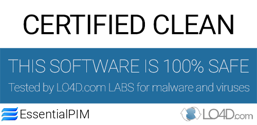 EssentialPIM is free of viruses and malware.