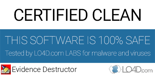 Evidence Destructor is free of viruses and malware.