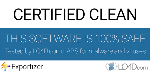 Exportizer is free of viruses and malware.