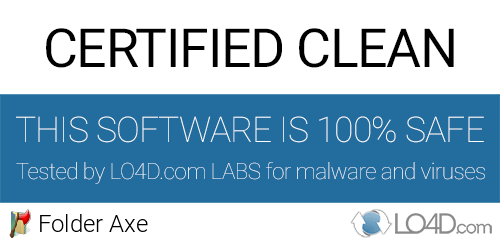 Folder Axe is free of viruses and malware.