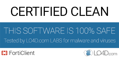 FortiClient is free of viruses and malware.