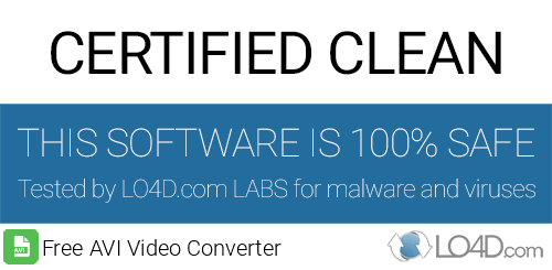 Free AVI Video Converter is free of viruses and malware.