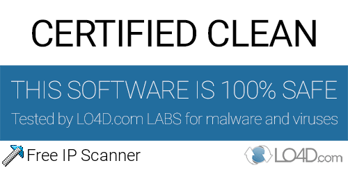 Free IP Scanner is free of viruses and malware.