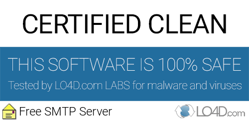 Free SMTP Server is free of viruses and malware.