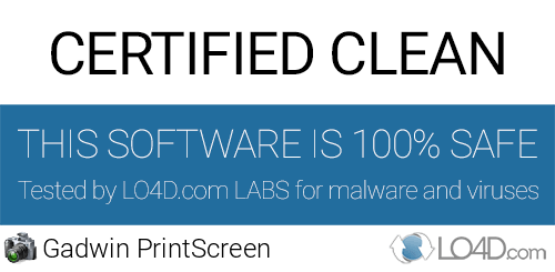 Gadwin PrintScreen is free of viruses and malware.