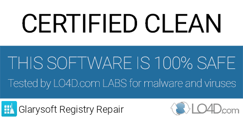 Glarysoft Registry Repair is free of viruses and malware.