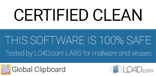 Global Clipboard is free of viruses and malware.