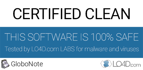 GloboNote is free of viruses and malware.