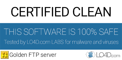 Golden FTP server is free of viruses and malware.
