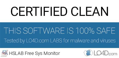 HSLAB Free Sys Monitor is free of viruses and malware.