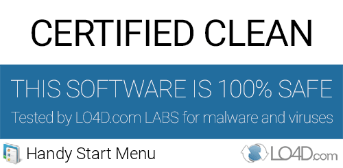 Handy Start Menu is free of viruses and malware.