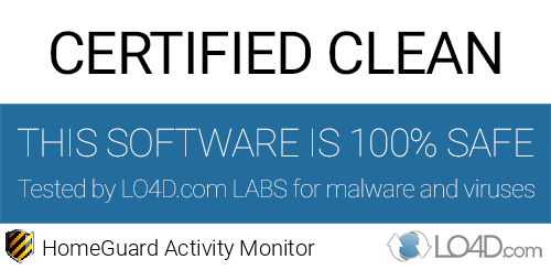 HomeGuard Activity Monitor is free of viruses and malware.
