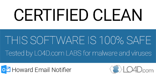 Howard Email Notifier is free of viruses and malware.
