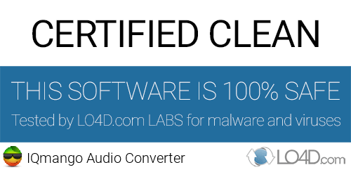 IQmango Audio Converter is free of viruses and malware.