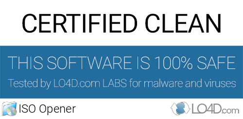 ISO Opener is free of viruses and malware.