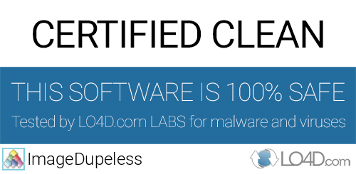 ImageDupeless is free of viruses and malware.