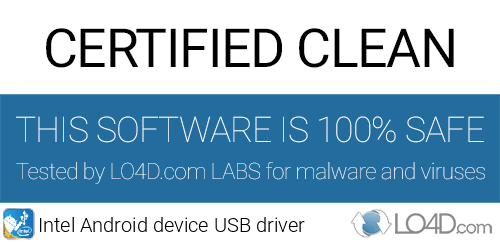 Intel Android device USB driver is free of viruses and malware.