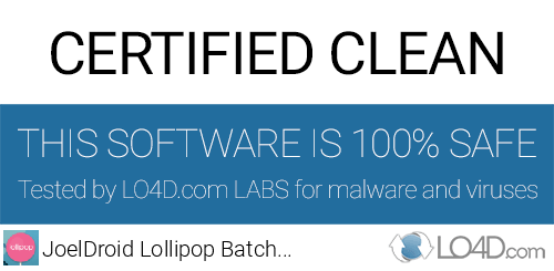 JoelDroid Lollipop Batch Deodexer is free of viruses and malware.