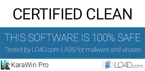 KaraWin Pro is free of viruses and malware.