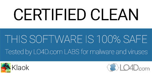 Klaok is free of viruses and malware.