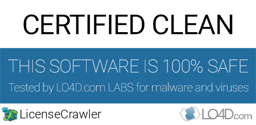 LicenseCrawler is free of viruses and malware.