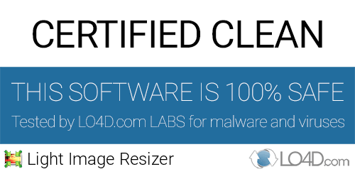 Light Image Resizer is free of viruses and malware.
