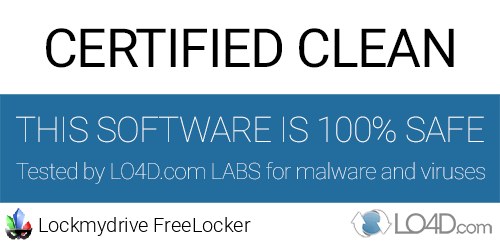 Lockmydrive FreeLocker is free of viruses and malware.