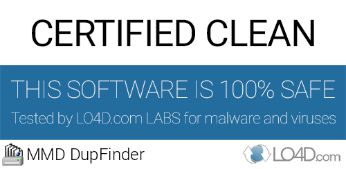 MMD DupFinder is free of viruses and malware.