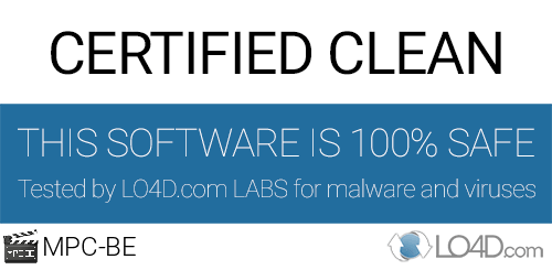 MPC-BE is free of viruses and malware.
