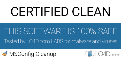 MSConfig Cleanup is free of viruses and malware.