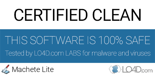 Machete Lite is free of viruses and malware.