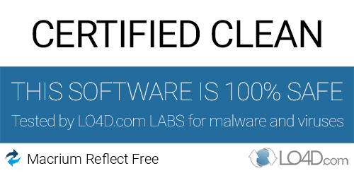 Macrium Reflect Free is free of viruses and malware.