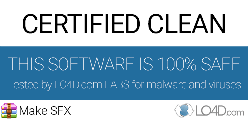 Make SFX is free of viruses and malware.