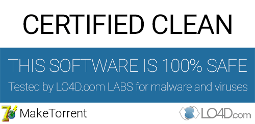 MakeTorrent is free of viruses and malware.